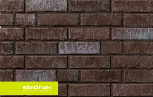 Фасадная плитка (ригель) Stroeher Zeitlos 359 kohleglanz, ригель 400x35x14 мм